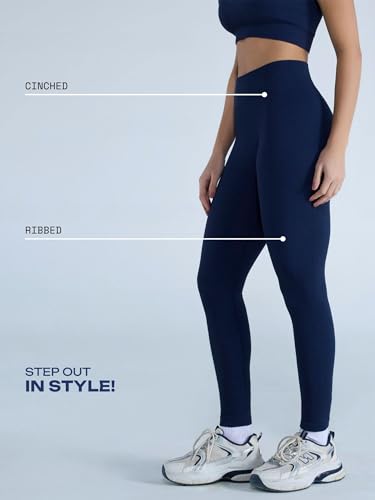 Image of CAVA Seamless Cinched Leggings for Women | High Stretch, Ribbed Waistband, Compression Fit, Moisture-Wicking | Sculpting Activewear Bottoms