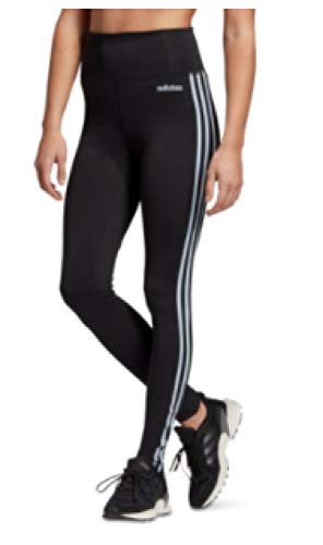 adidas Women's Design 2 Move 3-Stripe High-Rise Leggings Black L