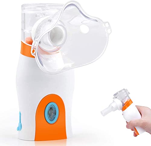 Tragbare Inhalatoren Dampfinhalator Maschine Cool Mist Zerstäuber für Kinder und Erwachsene Zuhause & Reisen Geschenke Orange Cover