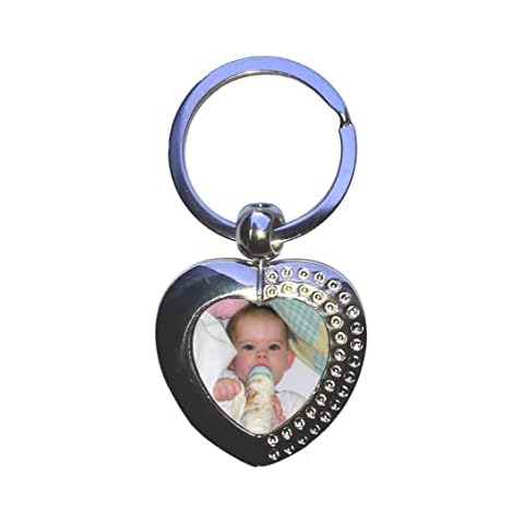 Personalised Heart Keyring anniversary mothers day gift metal custom printed with your photo / picture Cover