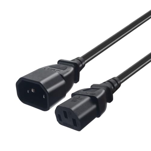 IEC 320 C14 Male to IEC 320 C13 Power Cable Cord for Laptops Power Adapters