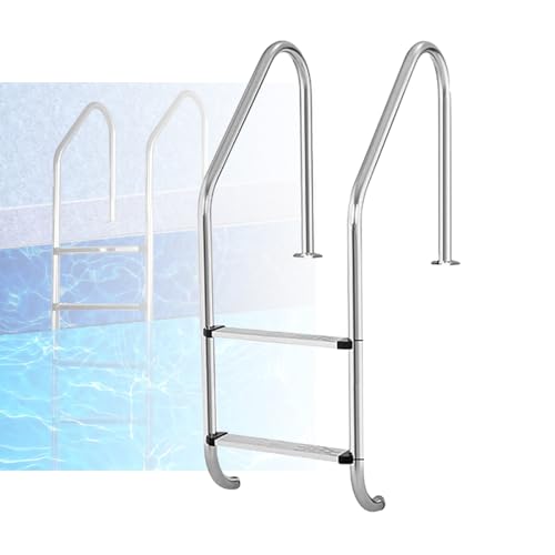 Escalera para piscina de acero inoxidable 2 peldaños miniatura 1