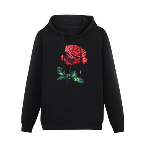 Beast Rose Beauty Unisex Casual Hoodies Long Sleeve Lightweight Pullover Tops Loose Sweatshirt with Pocket2