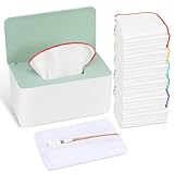54 Packs Flannel Cloth Baby Wipes Reusable Baby Wipes with Green Upgraded Wipes Dispenser, Reusable & Durable Cloth Wipes, Body Face Hand Washcloth Essential for Baby Wipes