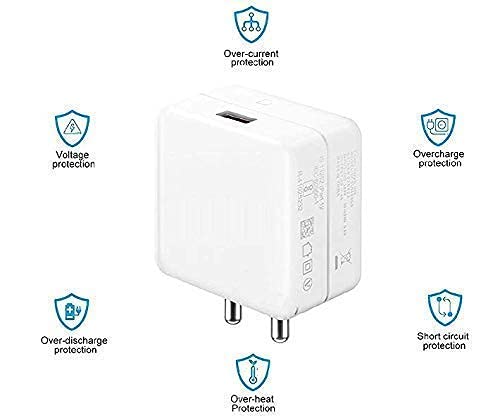 Image of OriginaI 30w Warp Dash Charger Adapter & USB to C Cable Compatible with Oneplus Nord CE 5G,Nord,One Plus 7,7T,7 Pro,7T Pro,6T & One Plus Series (30 Watt Charger)