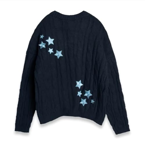 Midnights Cardigan - Cozy Knit Sweater Soft and Stylish Star Cardigan Fan Gift Navy Blue2