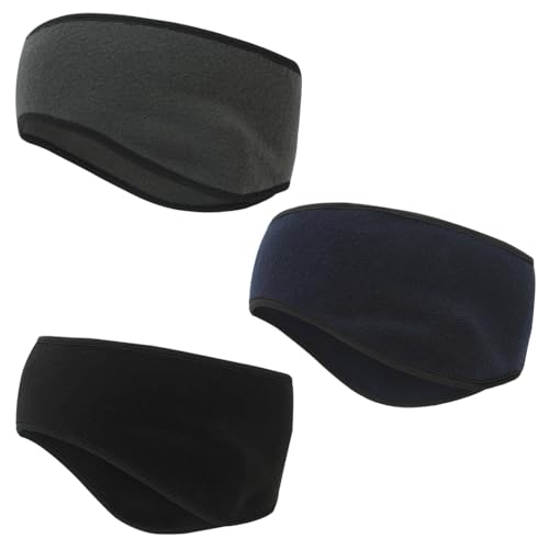 OPVYAEU 3 Piezas Diademas Protectoras para Los Oídos, Orejeras Frio, Diadema con Orejeras de Forro Polar, Banda Elástica para el Sudor para Deportes al Aire Libre, Correr, Ciclismo, Esquí, Unisex