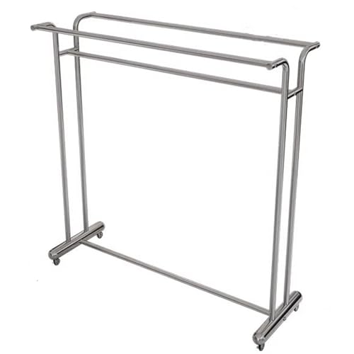 Robuster Kleiderständer mit Rollen, Doppelstange, freistehende...