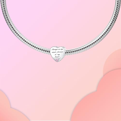 Image of LUXILLA Love You Best Friend Grandma Wife Heart Charm 925 Sterling Silver Charms Fit for Bracelets Necklace Jewelry Gift for Women