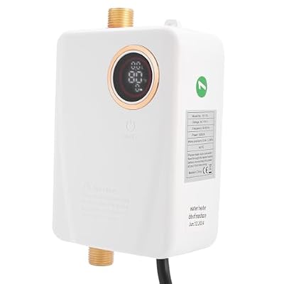 Mini Tankless Water Heater Electric for Under Sink, Instant On Demand Hot Water Heater 110V 3000W with Digital Display, Kitchen, Bathroom, Camping (Tankless White-3)