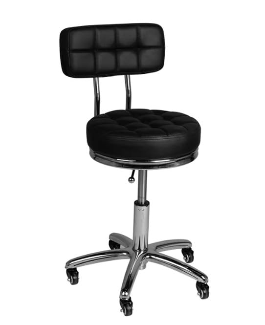 META - Sgabello Ergonomico Regolabile per Massaggi, Centri Estetici, Tattoo, Studio Medico e Manicure Confort e Stabilità (Nero)