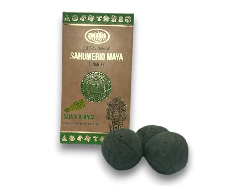 HOSTENATURA Bombitas Defumación Maya Salvia Blanca AUM FRAGANCES - Esferas Mágicas Sahumerio Maya 8 bombitas Incienso Purificación