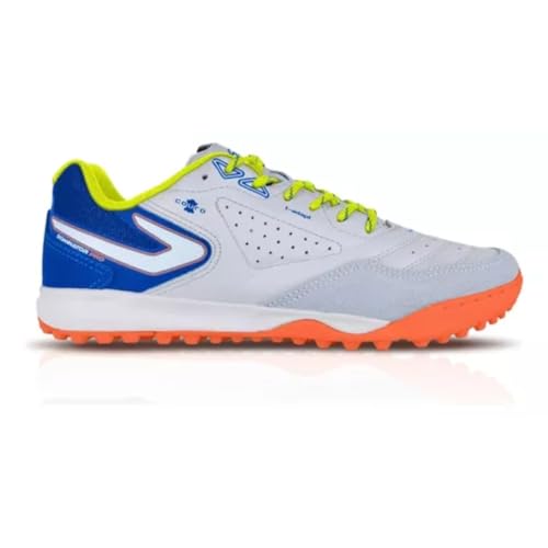 Chuteira Topper Dominator Pro V Society Branco/Azul/Laranja,42