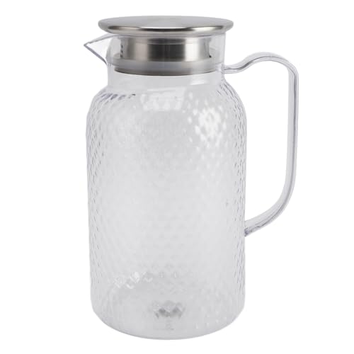 Jarra acrílica con tapa, botella de zumo de 1500 ml, jarra transparente para frigorífico, jarra de agua fría, jarra para zumo, té helado, leche, bebidas frías (estilo 3)