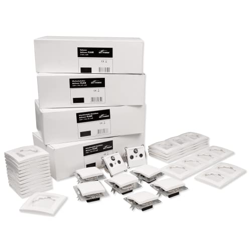 McPower Flair Juego de bases de enchufe e interruptores I Vivienda unifamiliar I 95 piezas I blanco, mate