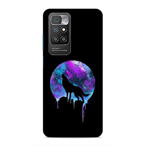 Image of Printed Mobile Back Hard Case Cover for Xiaomi Redmi 10 Prime | Wolf, Black Shadow, Multi Stars, Colourful sky-2181