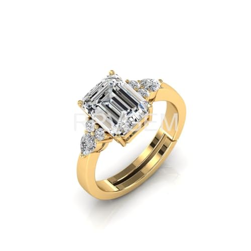 Bague zircon naturel Ratti 8.00 fait main finition luxe plaqué or