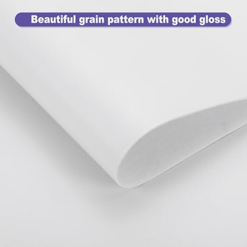 QUARKZMAN PU Kunstleder Stoff Nappa Optik 0.4 Yards Länge 54x14x0.04 Weiches Synthetisches Leder Material Blätter 1mm Dick Für Taschen DIY Basteln Weiß