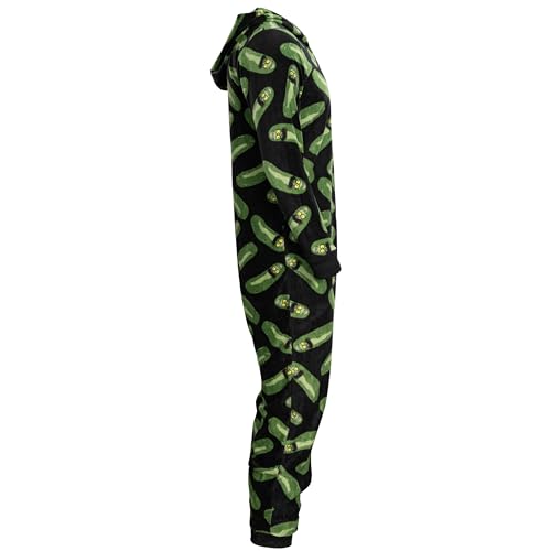 Rick and Morty I'm Pickle Rick Adult Unisex Black and Green Pajama Union Suit4