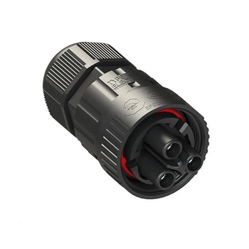 Connecteur femelle à trois conducteurs étanche câble industriel et raccordement LED