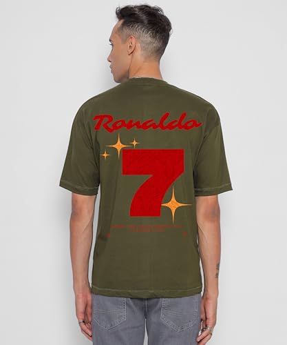 Image of Unisex Cotton Football Graphic Print Oversized Fit T-Shirt