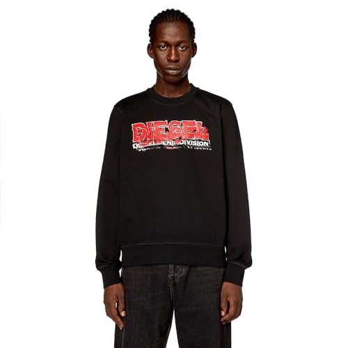 Sweatshirt à Capuche Homme Diesel Mode Streetwear Pull Casual Coton Noir