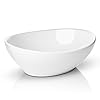 Miligore 16 x 13 Oval White Ceramic Vessel Sink Modern Egg Shape Above Counter Bathroom Vanity Bowl
