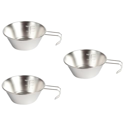 NULYLU 3pcs Camping Water Bowl Reusable Compact Cup for Outdoor Activities Lightweight Makgeolli Bowl for Hiking BBQ Picnic Backpacking Convenient Travel Supply