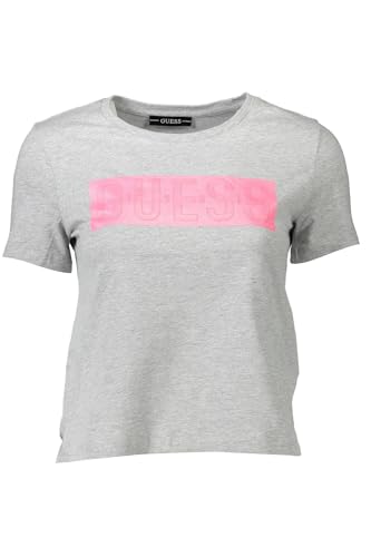 T-shirt Guess femme gris manches courtes taille L pour silhouette sublimée et confort total