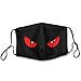 SESLFLKPJK Adults Boys Girls Warm Protective Masks Fashion Scarf Anti Dust Windproof Mouth Cover, Evil Black Red Eyes Mouth Decoration for Sports Travel Hiking