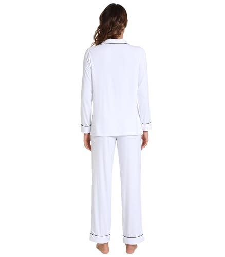 Image of WiWi Viscose from Bamboo Women's Pajamas Set Super Soft Button Down Top and Pants Sleepwear Cooling Pjs S-3X