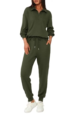 BTFBM Women's 2 Piece Tracksuit Fall Outfits 2025 Long Sleeve Half Zip Sweatshirt Sweatpants Lounge Set Sweatsuits