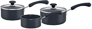 Prestige - 3pc Saucepan set With Lids - Super Tough Easy Clean - Diamond Shield Non Stick - Oven Safe - 14/16/18cm