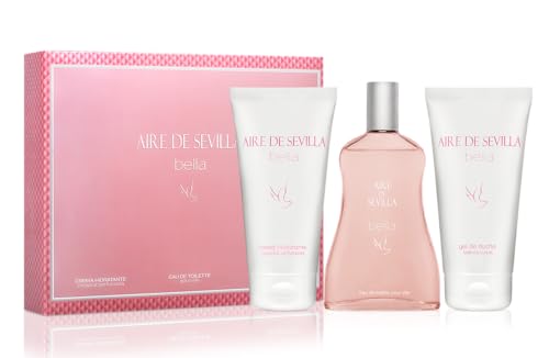 Aire de Sevilla Set de Belleza Edición Bella - Crema Hidratante Corporal, Eau de Toilette, Gel Exfoliante