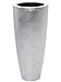 VIVANNO Pflanzkübel Pflanzgefäß Blumenkübel Fiberglas City Silber Hochglanz - 80x37