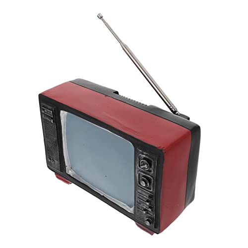 Mini télévision rétro en résine noire Alipis pour décoration de table - 2