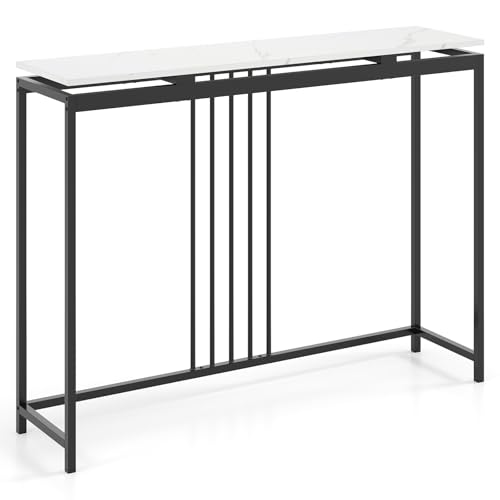 Mesa estrecha de metal para decorar la sala de estar o el pasillo con estilo moderno blanco 2