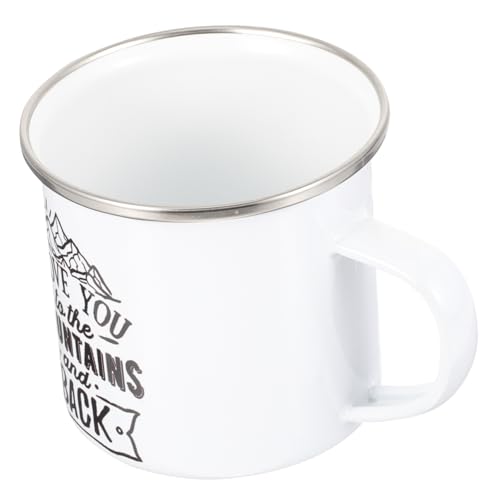 BESTonZON Emaille-wasserbecher Für Camping Tragbar Mit Griff Stapelbar Langlebig Rostfrei Für Outdoor-aktivitäten Und Zuhause