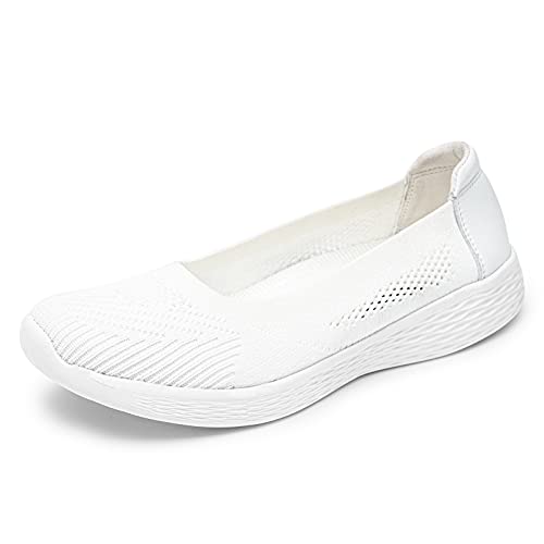 TIOSEBON Women's Comfortable Loafer Flat Foam Mesh Slip-On Walking Shoes