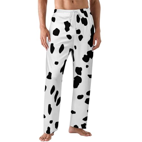 Dalmatian Dog Print Mens Pajama Pants Wide Leg Sleep Drawstring Sleepwear Casual Loungewear