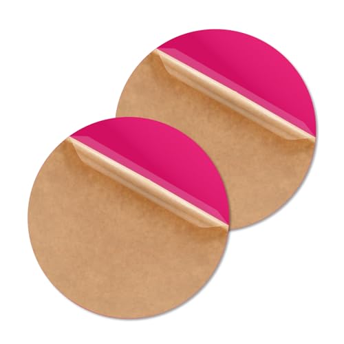 Image of 2 Pack Round Acrylic Sheet, 2.7~3mm Thick Acrylic Plastic Sheets Plexiglass Boards for Laser Cutting and DIY Craft Projects (Opaque Pink, 6 Inch Diameter)