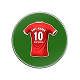 UNIGIFT Regalo personalizado – Posavasos redondo brillante verde de Greenwich (diseño de camiseta de fútbol rojo), nombre personalizado – South East London SE7 Club