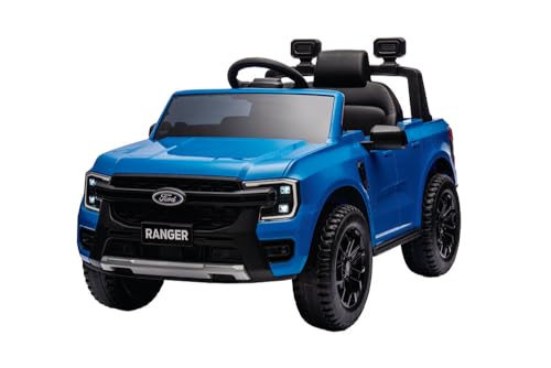 Zippy Toys, Carro Elétrico Ford Ranger 12V com Controle Remoto para Crianças Acima de 3 Anos - Azul