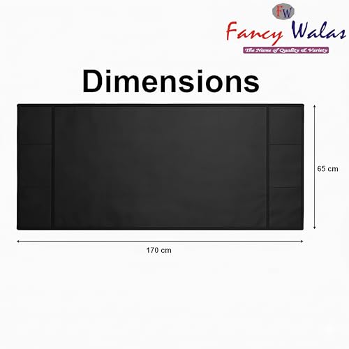 Image of Refrigerator Cover Double Door Waterproof, Dustproof, Refrigerator Top Cover, Protective Covers for Fridges with Extra Storage Space Nylon Top Fridge cover with 6 Storage Pockets (Black, 170 x 65 cm)