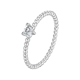 RDSGYZ Anillo de compromiso para mujer, oro blanco de 9 quilates, 14 y 18 quilates, anillo de matrimonio tamaño J-U, solitario con corazón de moissanita, anillos de boda para ella, Metal, Moissanita