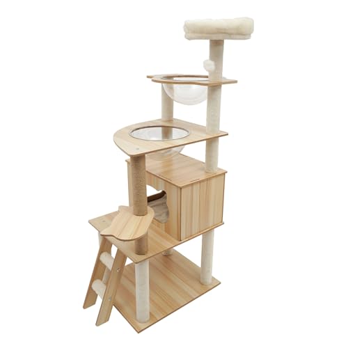 Árbol para Gatos de Madera con 5 Niveles y Cápsulas Acrílicas miniatura 1