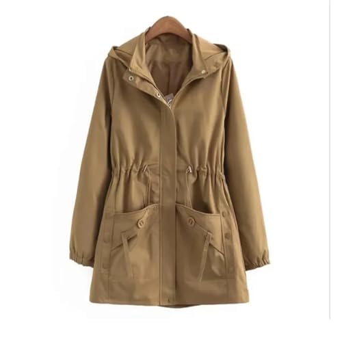 Women's Mid-Length Hooded Trench Coat – Plus Size Outerwear For Middle-Aged3