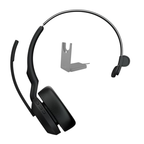 Jabra Evolve2 55 Wireless Headset - Bluetooth - 3X Mic - ANC Active Noise Cancelling in Microphone & Headphones - 18hr Batt - 30m Range - PC Headsets with Teams + Open Office Cert - USB A + Charger
