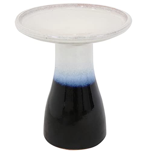 Sunnydaze 21' H Ceramic Bird Bath for Outside - Hand-Painted Outdoor Bird Bath Bowl, UV/Frost-Resistant Finish - Twilight - Classic Pedestal