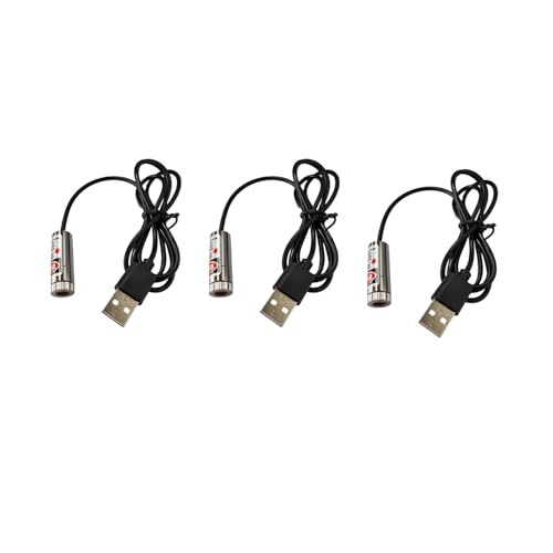 Red line laser module, industrial laser module, adjustable focus, line length 39″USB connector diameter 12mm(line-3pack)